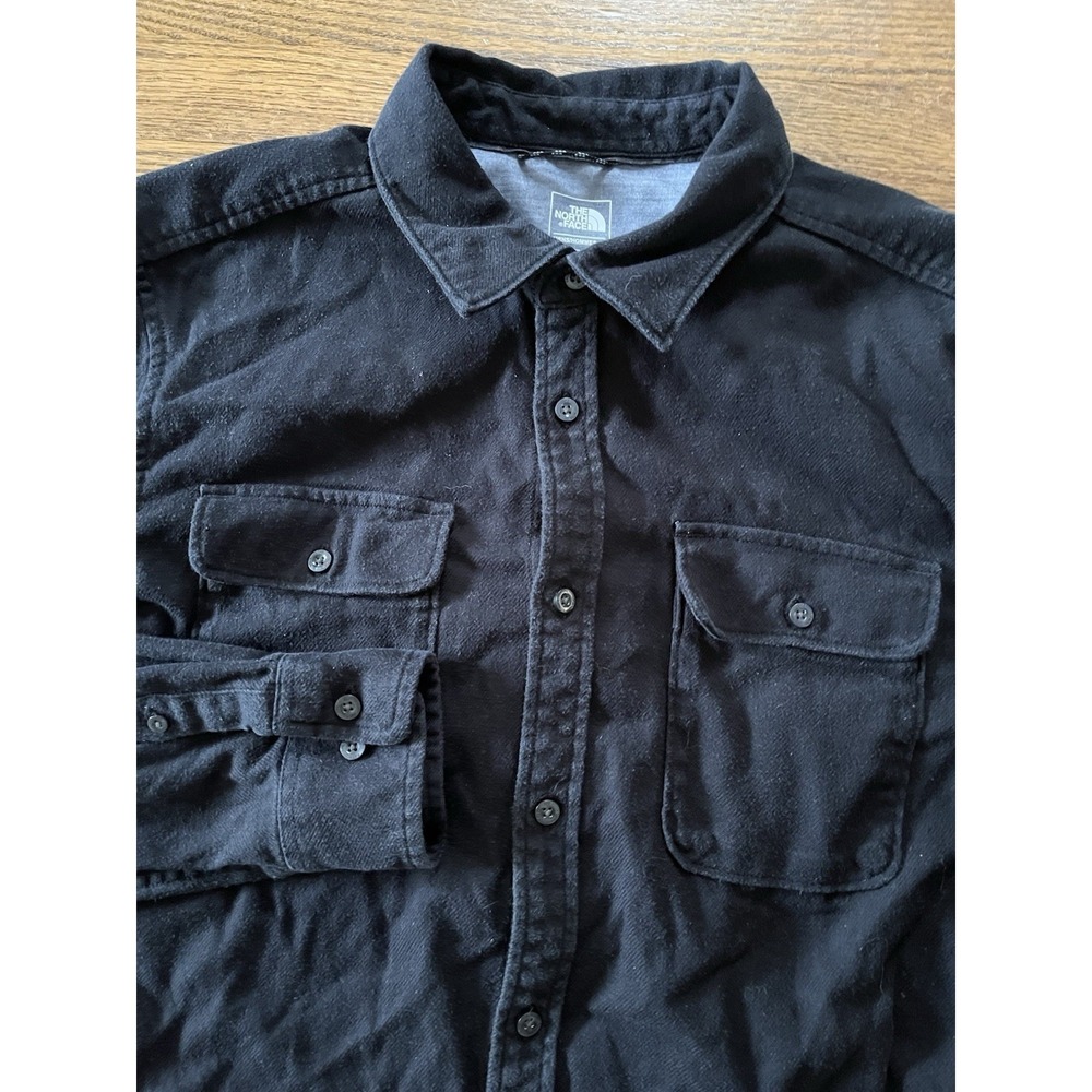The North Face Black Heavyweight Flannel Overshirt Men's Large Work Shirt